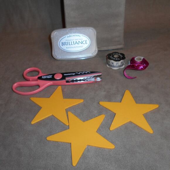 Scrapbook/Paper Crafting Lot: Brilliance Ink Pad, Fiskars Paper Edgers, Ribbon - Picture 2 of 9